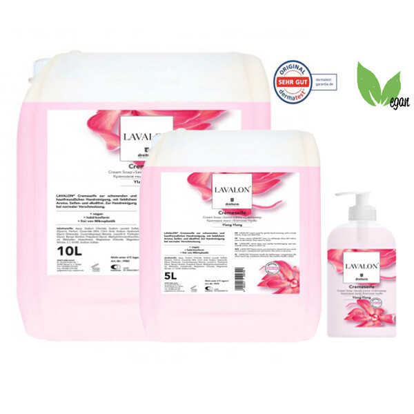 Handseife Cremeseife rosa, 500ml, 5L oder 10L Lavalon von dreiturm 500 ml mit Dosierpumpe