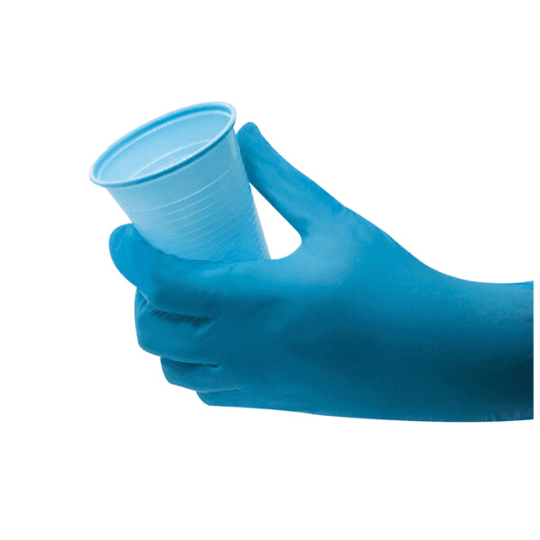 Gr. XL, Vitril Handschuhe blau Med Comfort Blue Ampri, Box á 100 Stk. extra large XL