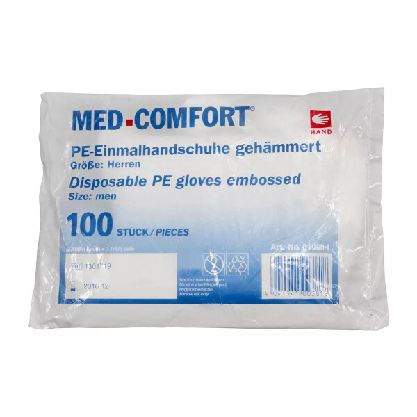 PE-Handschuhe Med-Comfort Einmalhandschuhe - 100 Stück Herren / L