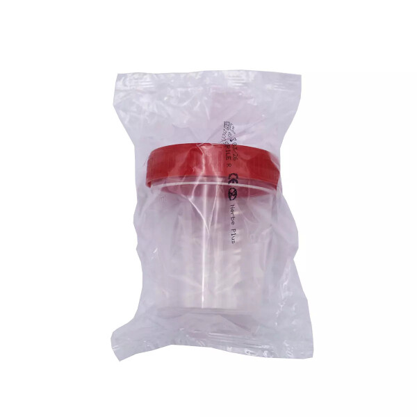 Urinsammelbehälter mit Schraubdeckel, steril, Karton á 200 Stück - 125 ml