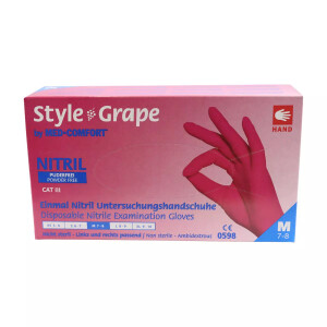 Einmalhandschuhe "Style Grape" rot / bordeaux...