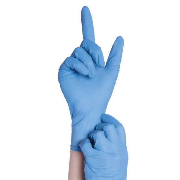 Einmalhandschuhe Latex blau Med-Comfort, Box á 100 Latexhandschuhe M / medium