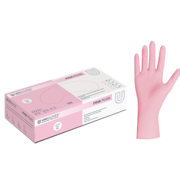 Einweghandschuhe Pink - Nitrilhandschuhe Pink Pearl - Box á 100 Handschuhe XS