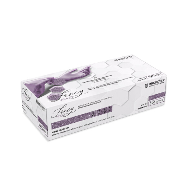 Unigloves FANCY® VIOLET - Einmalhandschuhe Nitril, latexfrei / puderfrei - Box á 100 Stück XS