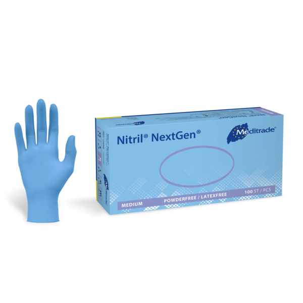 Nitrilhandschuhe "NEXT GEN" von Meditrade, blau, puderfrei, Box á 100 Stk. extra groß/ XL