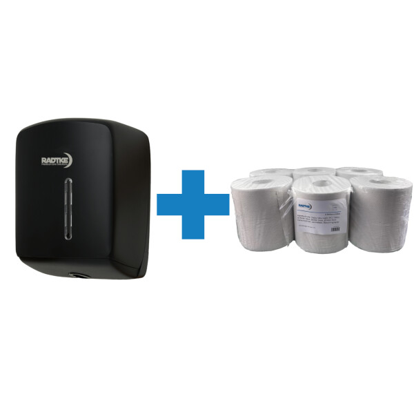 Handtuchrollenspender schwarz + 6 Rollen BUNDLE!, 41,55 €
