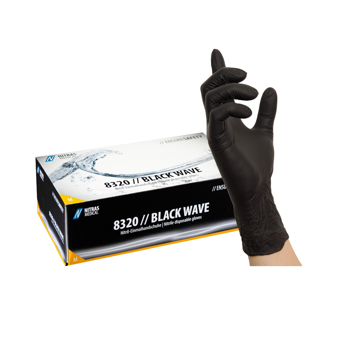 Einmalhandschuhe Nitril schwarz puderfrei 100 Stk – NI