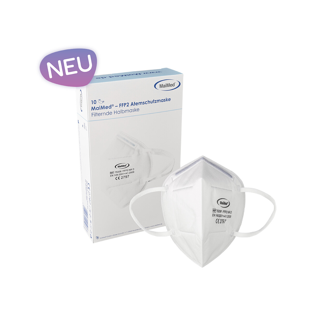 FFP2 Masken weiß 10 Stück &nd box