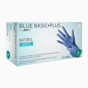 Nitrilhandschuhe blau 200 Stück "BLUE BASIC PLUS 200", puderfrei, Ampri extra small XS