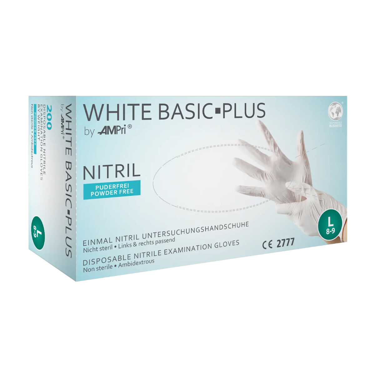 Einmalhandschuhe Nitril weiß Ampri box