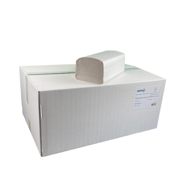 3200 Falthandtücher Papierhandtücher 2 lagig, 75-78 % weiß, V Falz ZZ Falz, Recyclingpapier, 25x22cm